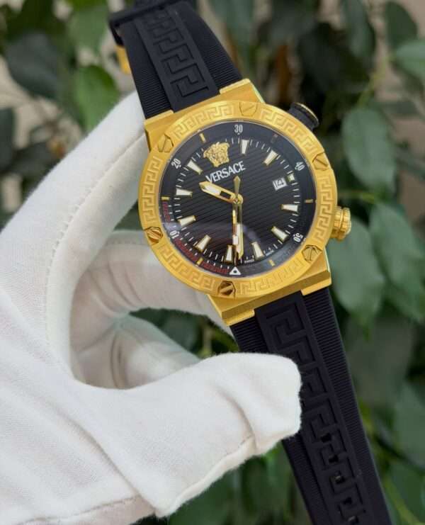 Versace Greca Sport Style – Black Dial & Gold-Tone Case