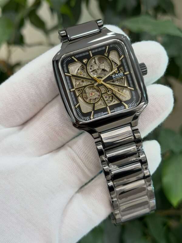 Rado True Square Skeleton Style – Black & Gold