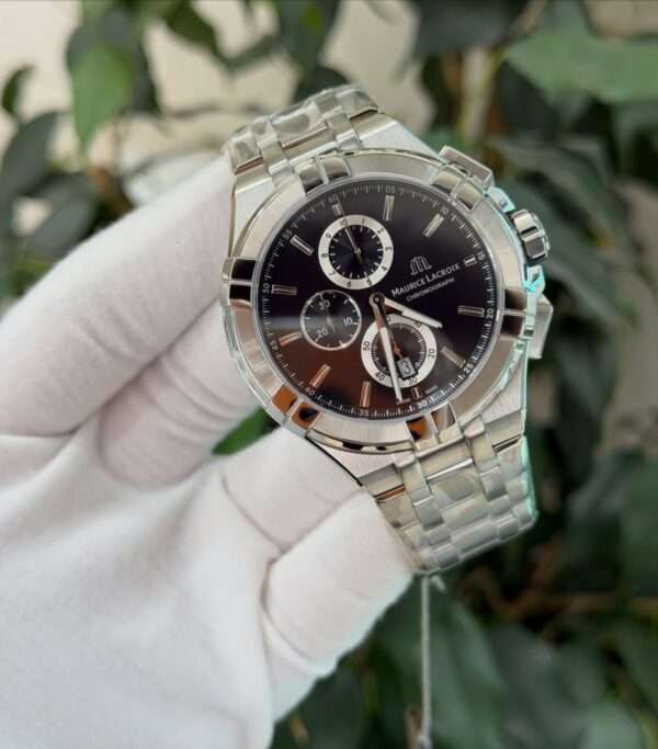 Maurice Lacroix AIKON Chronograph Style – Black Dial & Stainless Steel Bracelet