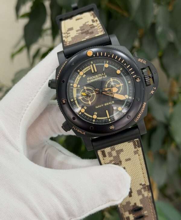 Panerai Submersible Chrono Navy SEALs Style – Black Dial & Camo Strap