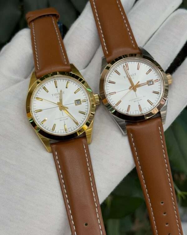 Tissot Gentleman Powermatic 80 Silicium – White Dial & Brown Leather