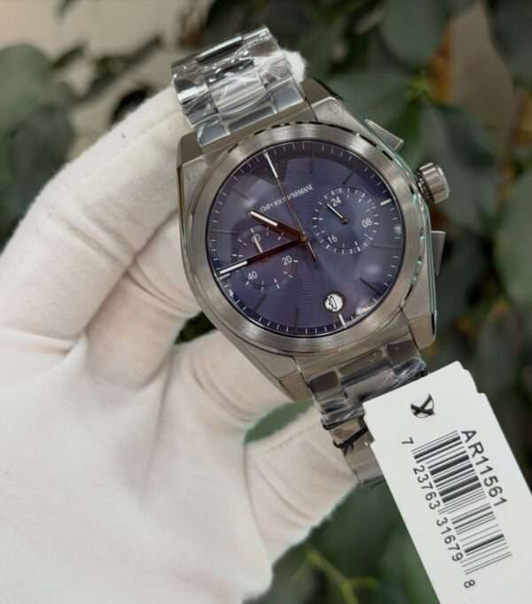 Emporio Armani Federico Chronograph AR11561 – Blue Dial & Gunmetal Bracelet