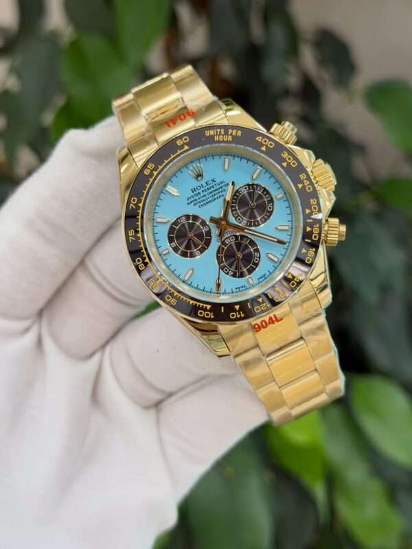 Rolex Cosmograph Daytona 126518LN Style – Turquoise Blue Dial & Black Ceramic Bezel