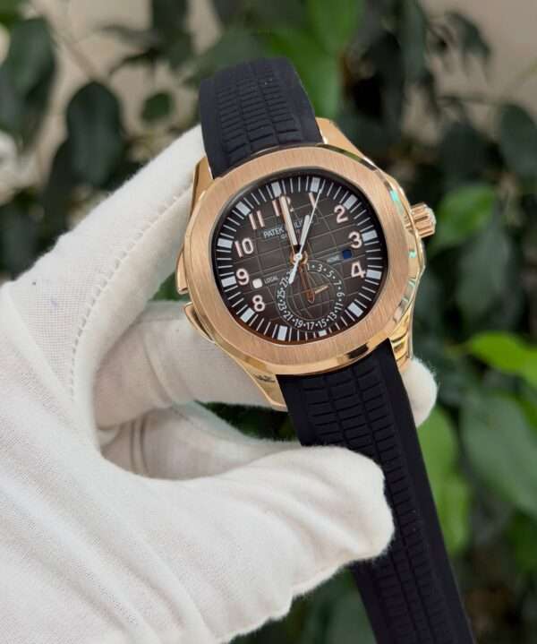 Patek Philippe Aquanaut Travel Time Style – Rose Gold & Black Dial