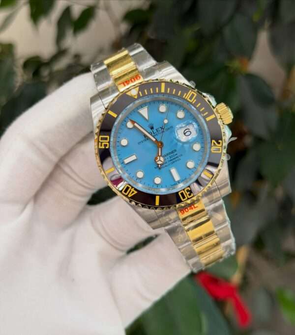 Rolex Submariner Style – Ice Blue Dial & Two-Tone Bracelet