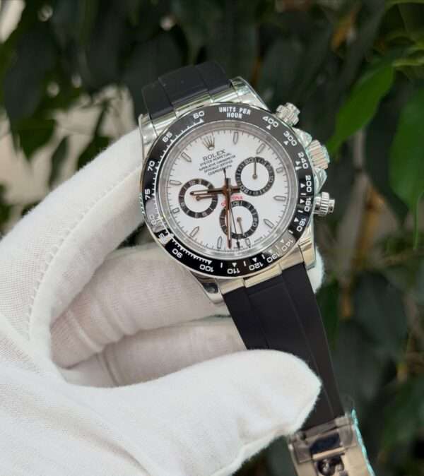 Rolex Daytona Style 116519LN – White Dial & Black Oysterflex Strap
