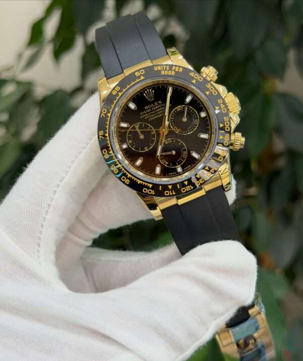Rolex Daytona 116518LN Style – Black Dial & Black Oysterflex Strap