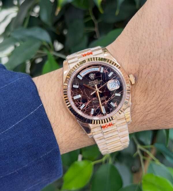 Rolex Day-Date 40 Style – Brown Stone Dial & Gold-Tone Bracelet