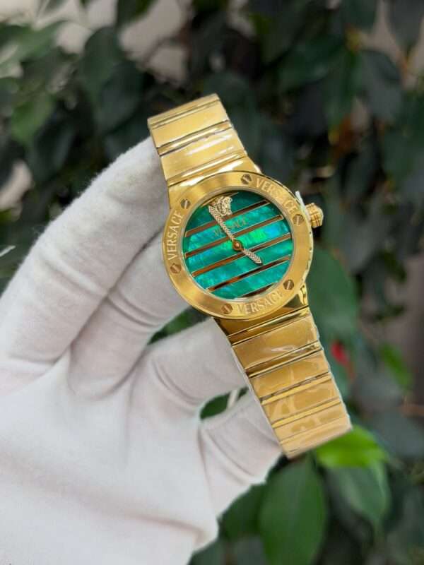 Versace Style – Green Mother-of-Pearl Dial & Gold-Tone Bracelet