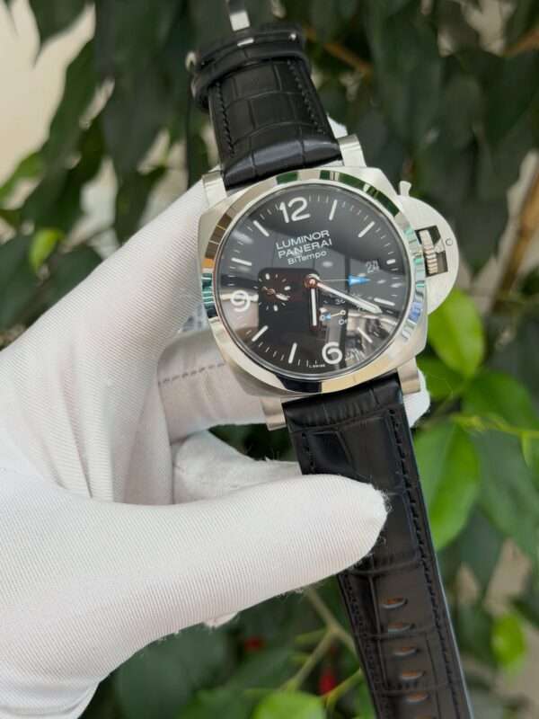 Panerai Luminor BiTempo Style – Black Dial & Black Leather Strap